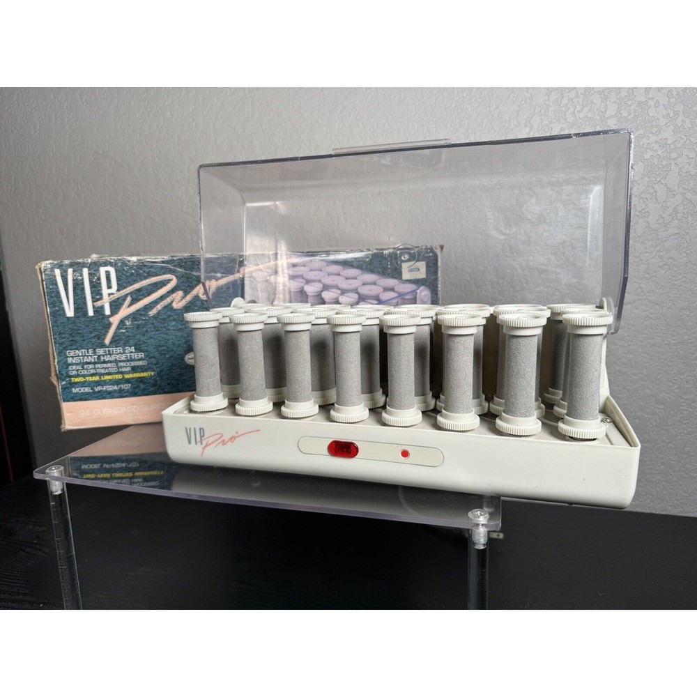 VIP Pro VINTAGE In Box Gentle Setter 24 Hair Roller by Windmere, Velvet Rollers
